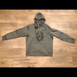 Nike Men's Therma Pullover Gray Football Hoodie L